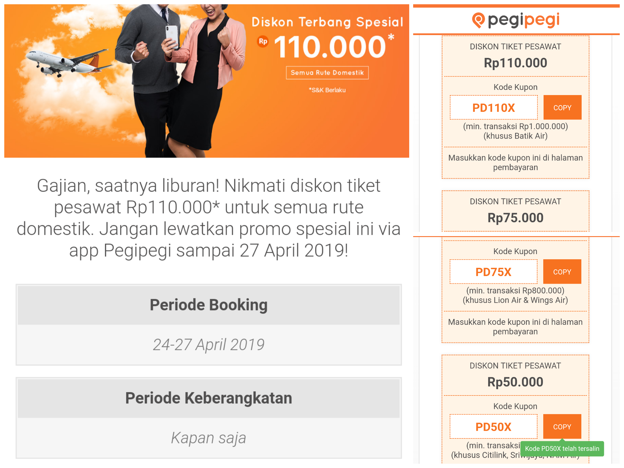 3. Cari Promo yang bisa digunakan