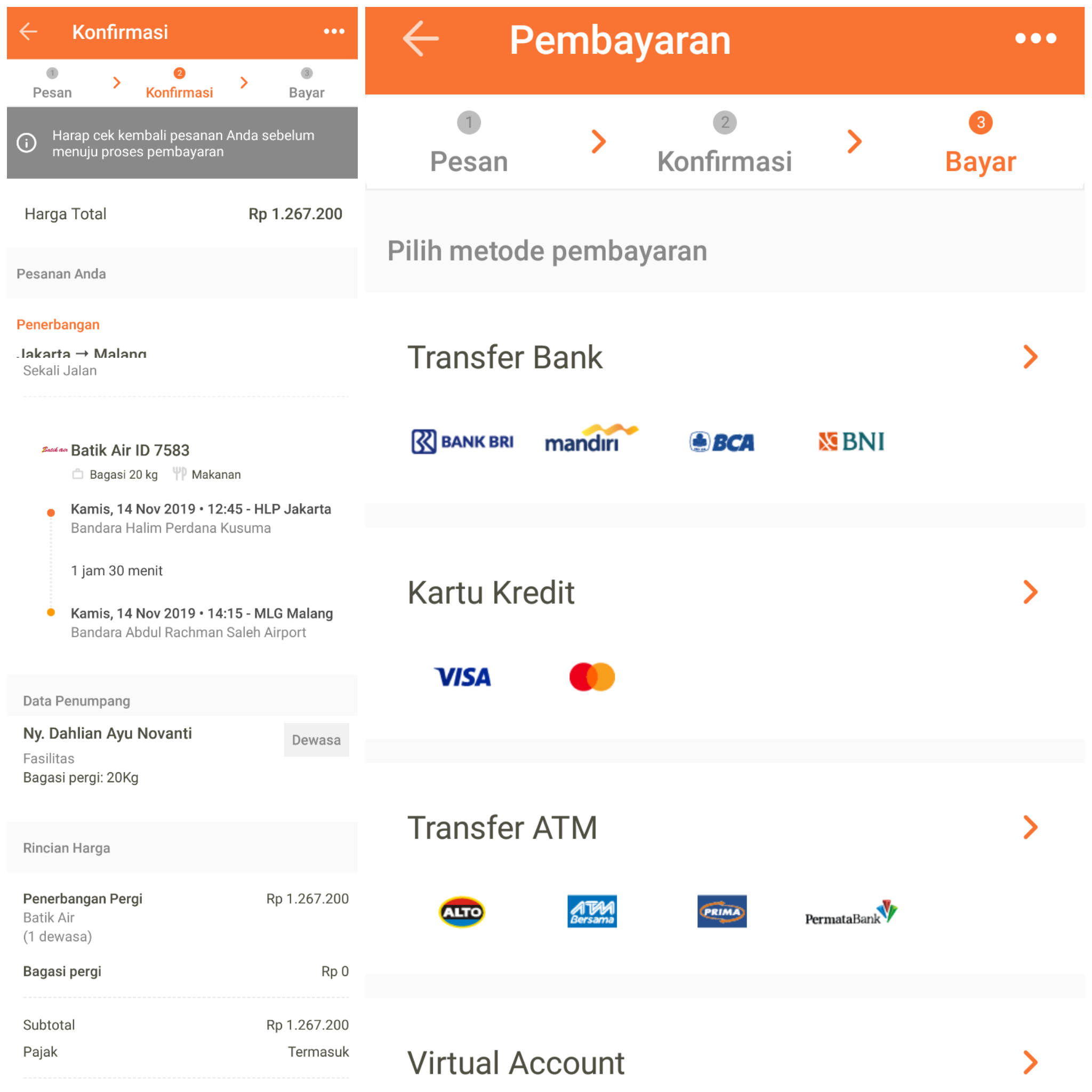 5.7. Lanjutkan ke proses konfirmasi dan memilih metode pembayaran