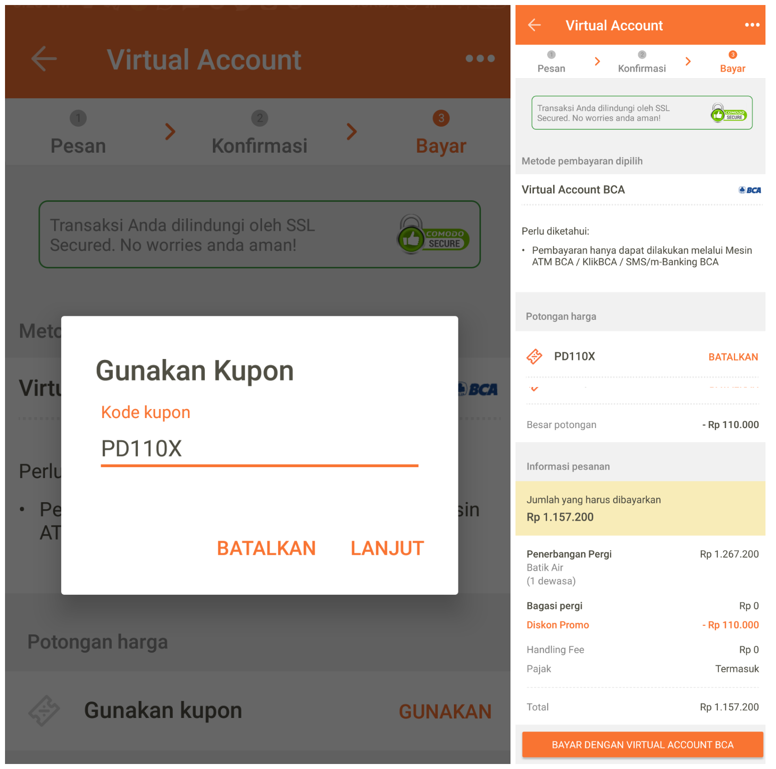 8.9 Masukan kode promo dan lanjutkan ke pembayaran